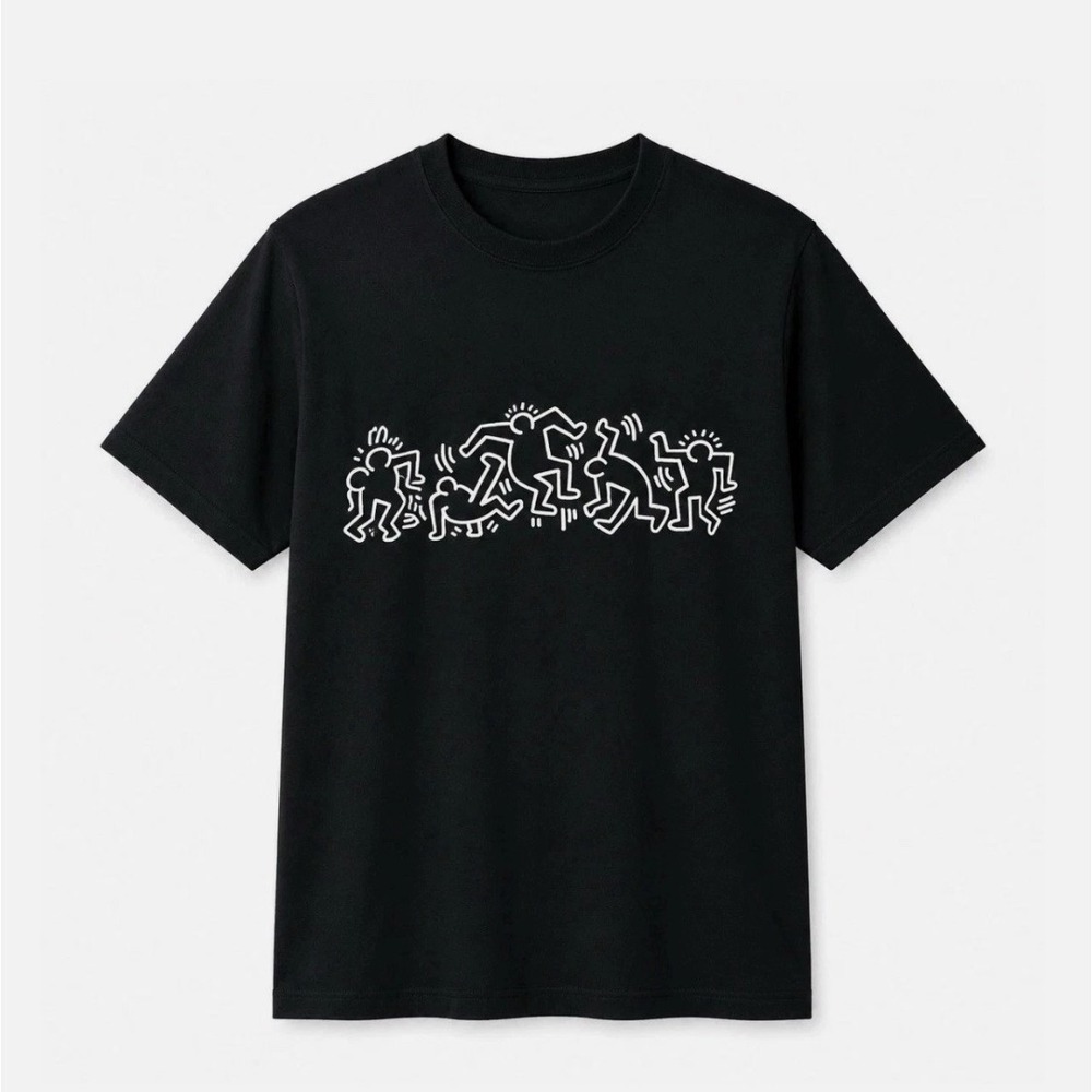 Keith Haring Men's Graphic T-Shirt, Black, Size L